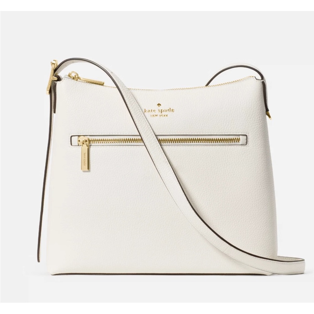 New Kate Spade 454 Large Swingpack Buckle Crossbody Pebble Leather Meringue